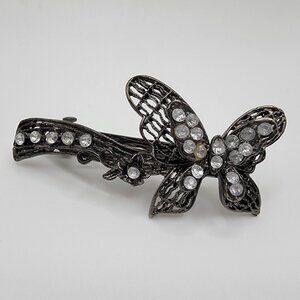 Vintage Hair Clip Rhinestone Hair Women’s Butterfly‎ Hair Metal Dark Bronze
